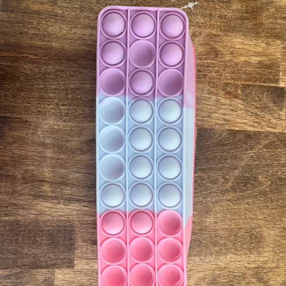 Other - Pink and White Pop It Fidget Pencil Case